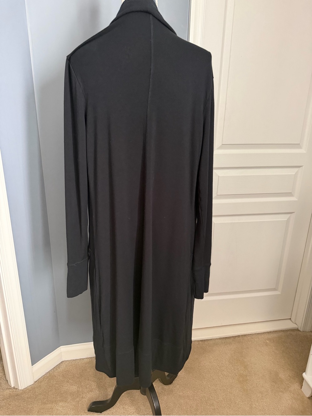Athleta Black Long Open-Front Lounge Cardigan - Picture 3 of 5
